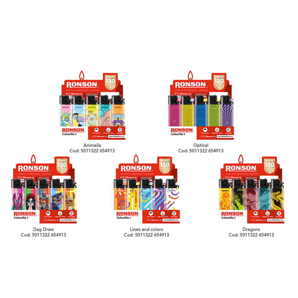 Encendedor Ronson Colourlite Bendita