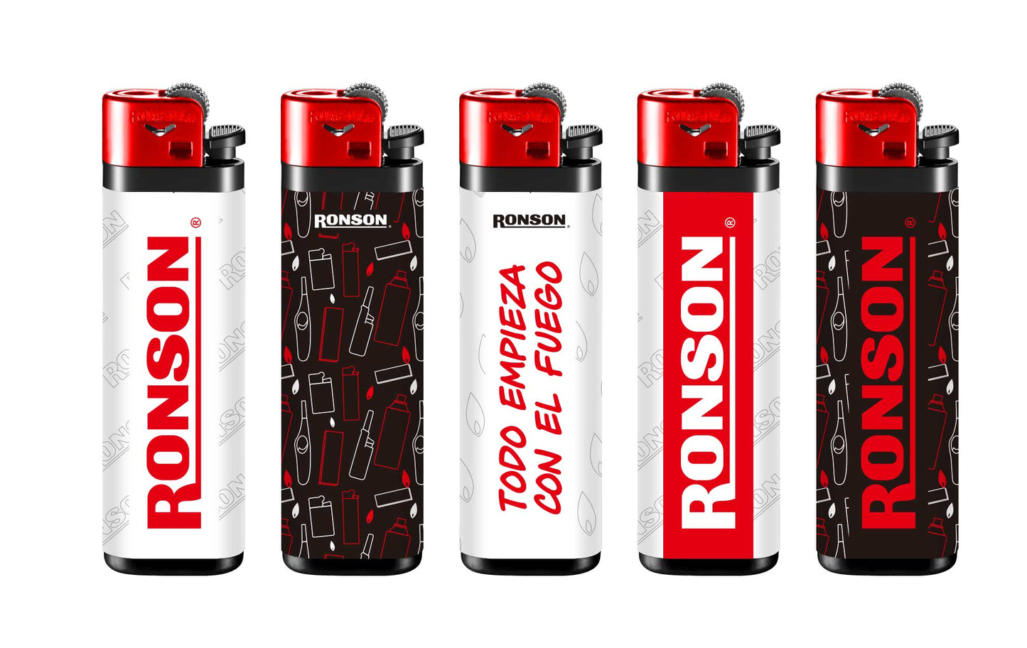 Encendedor Ronson Motivos Mix Red